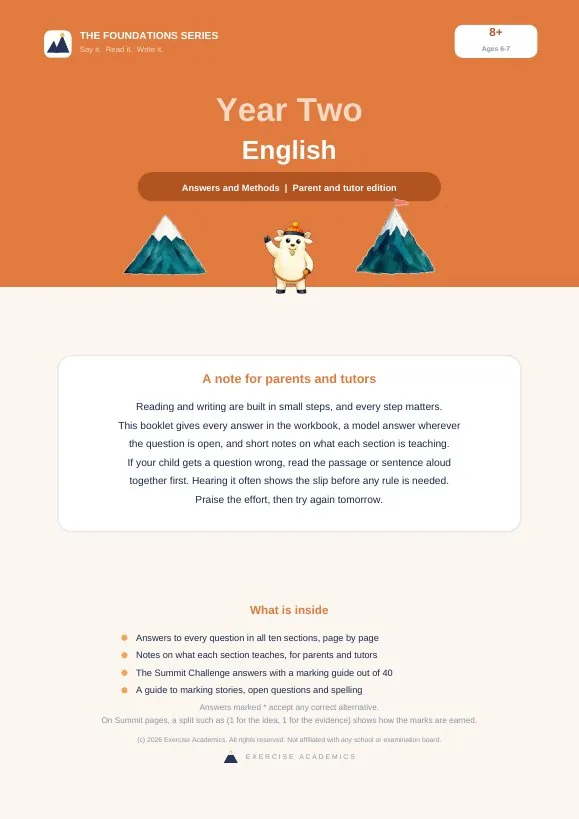 Year Two English: Answers and Methods