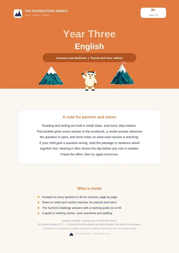 Year Three English: Answers and Methods